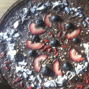Chocolate Hazelnut Mango Coconut Pie