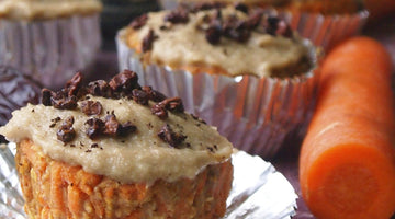 Healthy Carrot Cake Muffins with Cashew Cream Chz Frosting