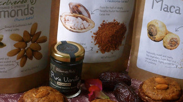 Almond Cacao Crunch Cookies with Salted Maca Caramel