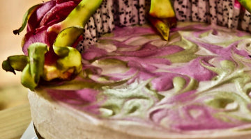 Raw Dragonfruit-Matcha Rainbow Swirl Cake