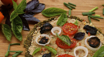 Raw Pizza with Eggplant Bacon 