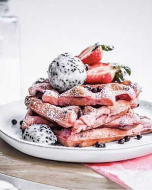 Dragonfruit Chocolate Chip Waffles! (Gluten-Free)
