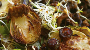 Roasted Brussel Sprout, Shiitake, and Cranberry Salad