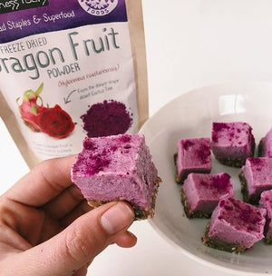 Strawberry-Dragonfruit Cheesecake Bites