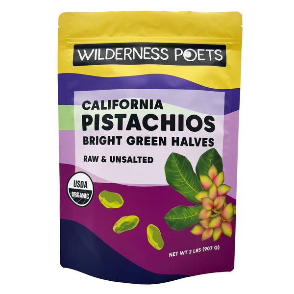 Pistachios - Bright Green Halves, Organic, California-Grown
