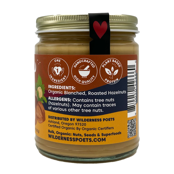 Hazelnut Butter - Roasted, Organic, Ultra Creamy