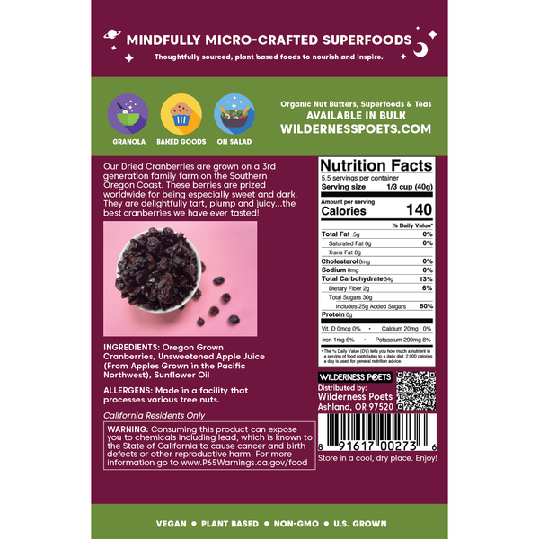 Cranberries - Oregon-Grown, Apple Juice Sweetened
