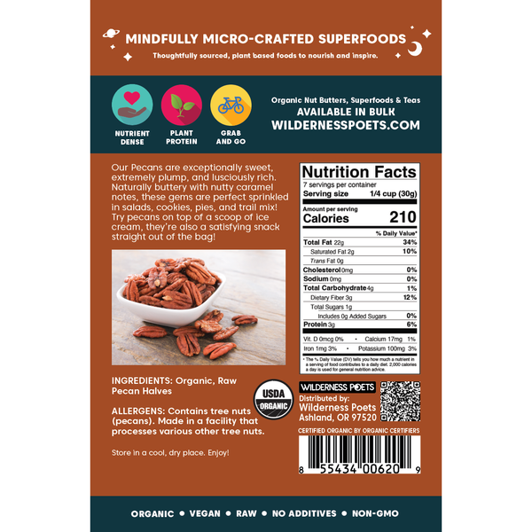 Pecans - Organic, Fancy Mammoth Halves
