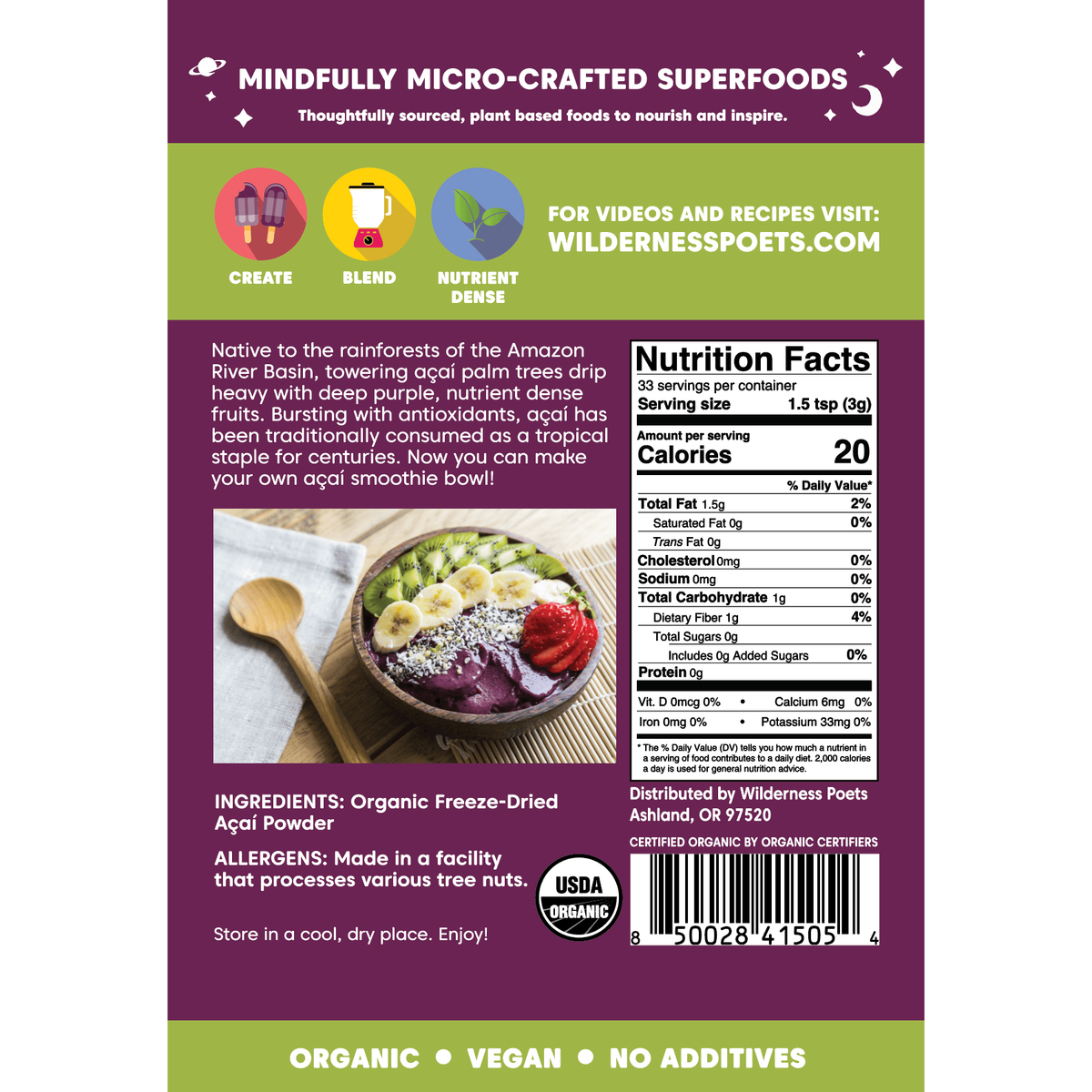 Freeze clearance dried acai