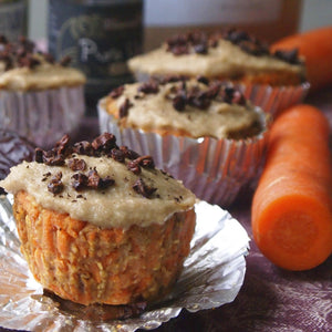 Healthy Carrot Cake Muffins with Cashew Cream Chz Frosting