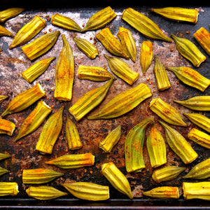 Golden Turmeric Roasted Okra