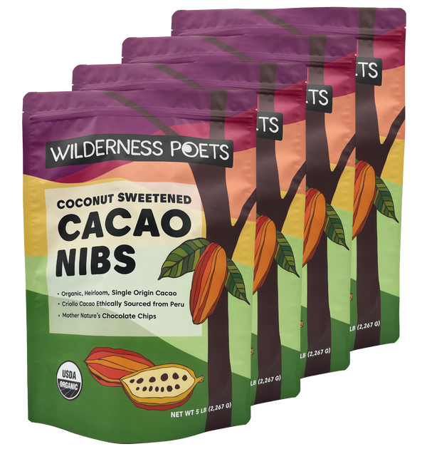 Coconut-Sweetened Cacao Nibs - Raw, Organic