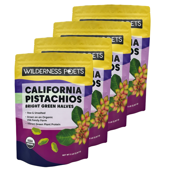 Pistachios - Bright Green Halves, Organic, California-Grown