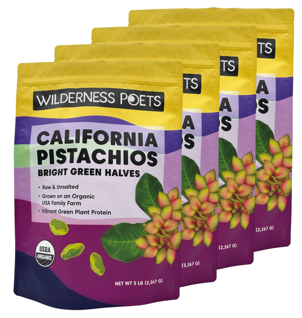 Pistachios - Bright Green Halves, Organic, California-Grown