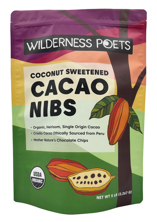 Coconut-Sweetened Cacao Nibs - Raw, Organic