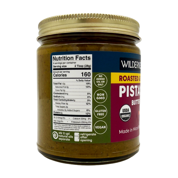 Pistachio Nut Butter - Organic, Roasted, Extra Crunchy