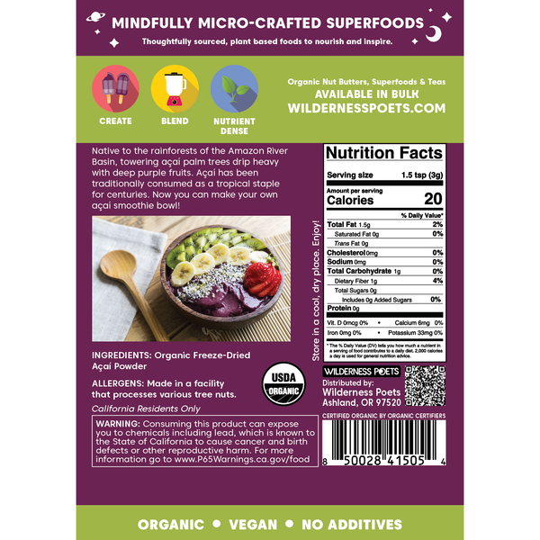 Acai Powder - Organic, Freeze-Dried
