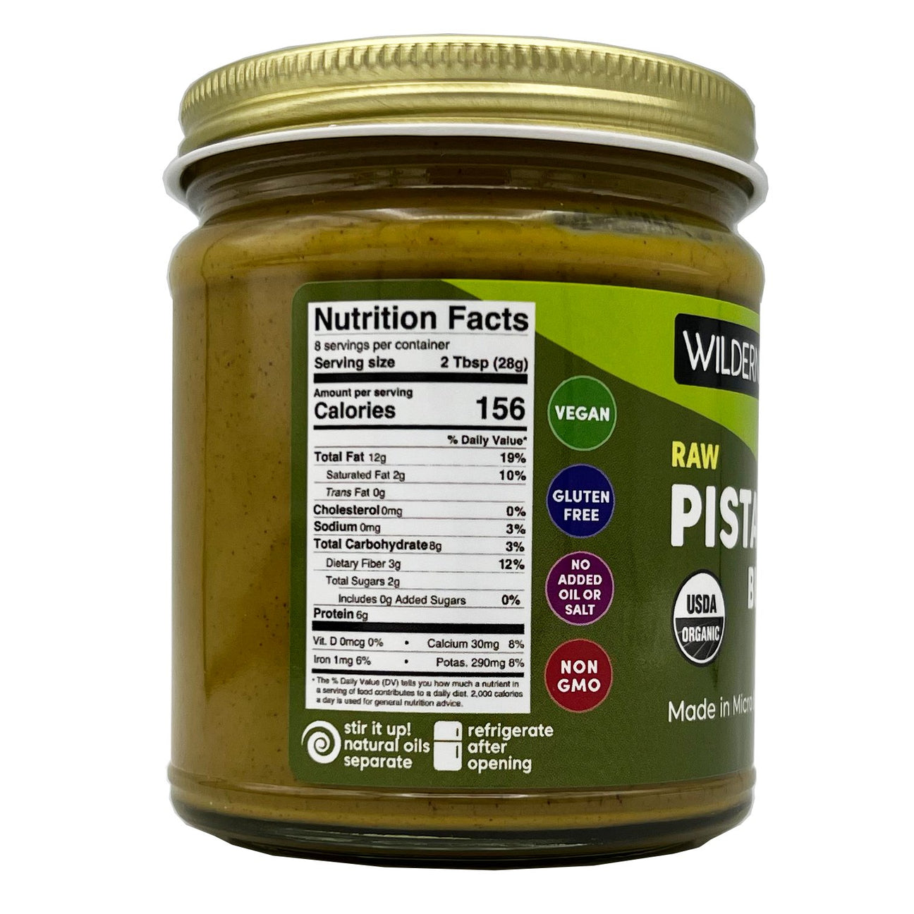 Wilderness Poets Pistachio Butter Organic & Raw Multiple Sizes