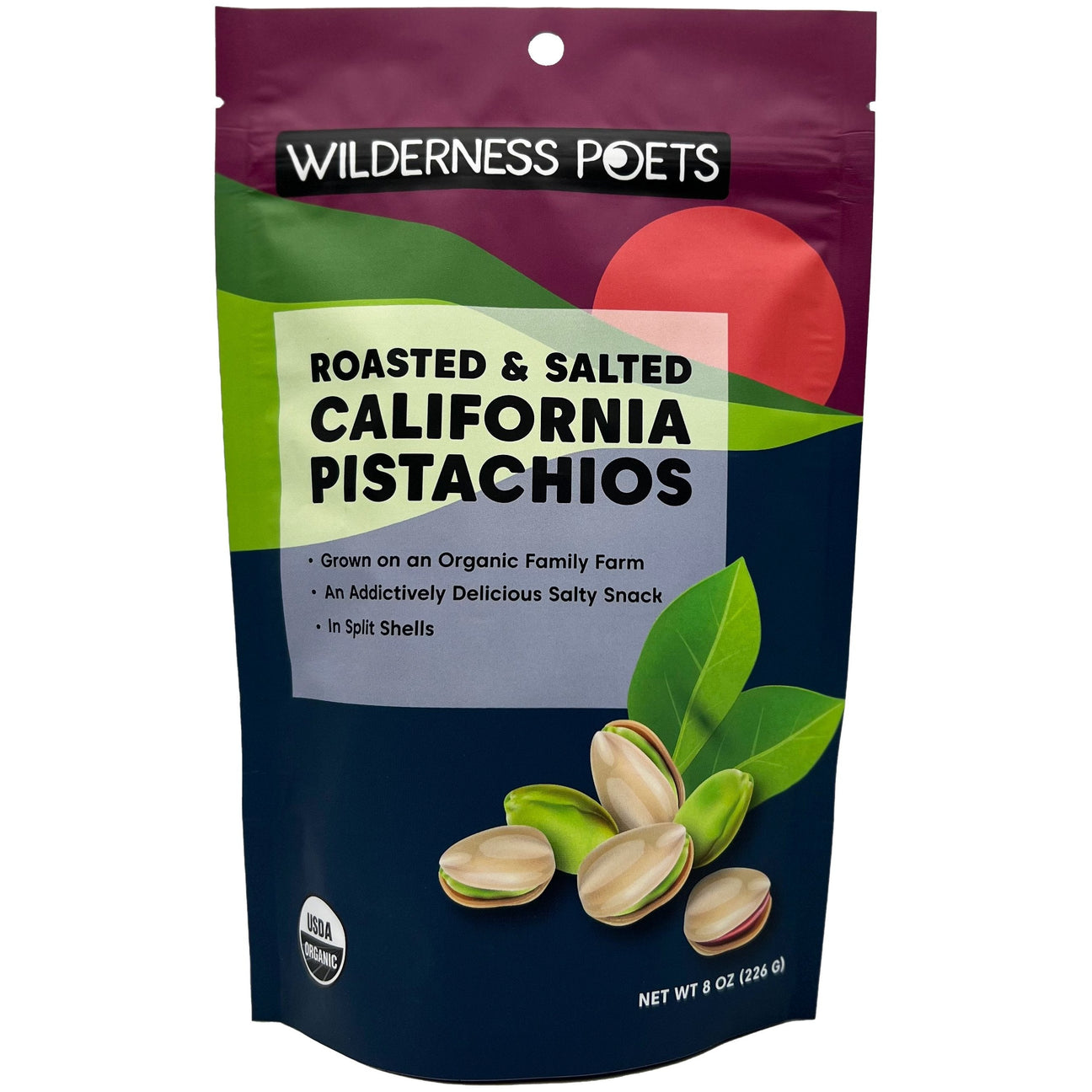 Wilderness Poets Organic Pistachios - In Shell, Roasted with Sea Salt