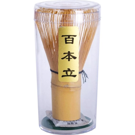 traditional matcha tools: bamboo whisk (chasen) - teaspoons & petals
